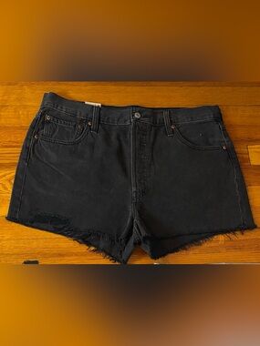 Levi's Black High-Rise Cutoff Jean Shorts